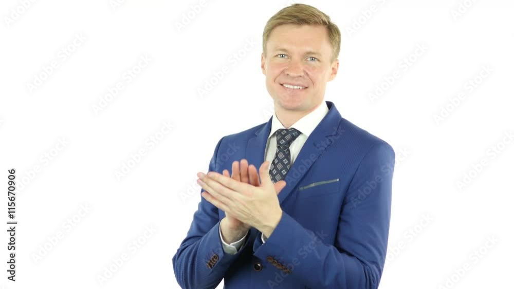 Clapping Gesture of businessman,Applauding, isolated on white background Clapping Gesture of businessman,Applauding, isolated on white background