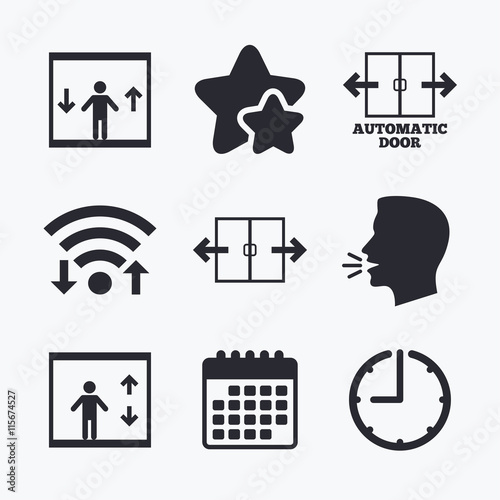 Automatic door icons. Elevator symbols.