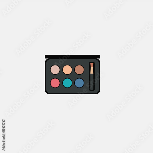 cosmetic products, set eyeshadow illustration over white color b