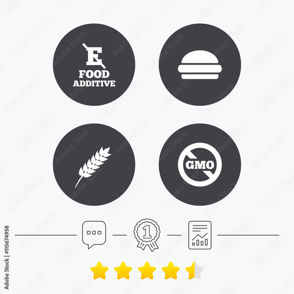 Food additive icon. Hamburger fast food sign.