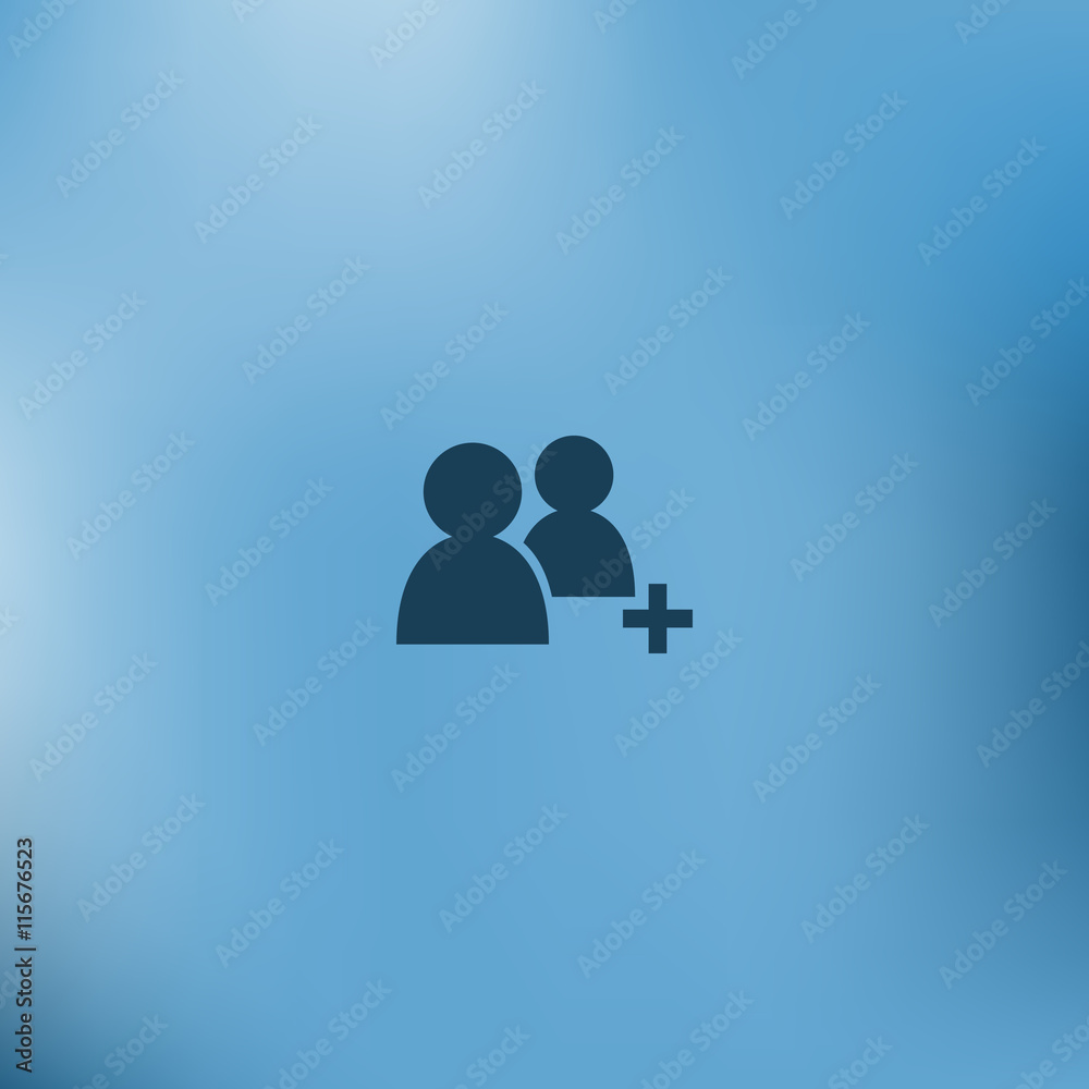Add new user account flat icon for apps Add new user account flat icon for apps