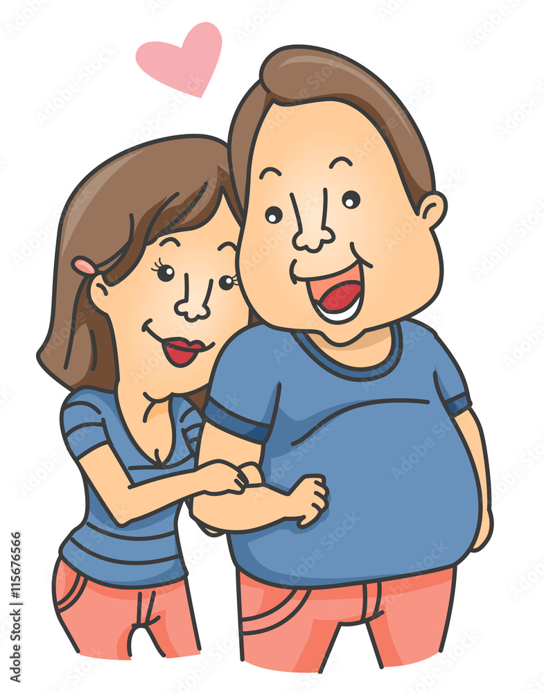Couple Overweight Man Public Display of Affection Couple Overweight Man Public Display of Affection