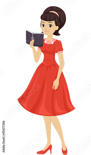 Teen Girls Dress Book Retro