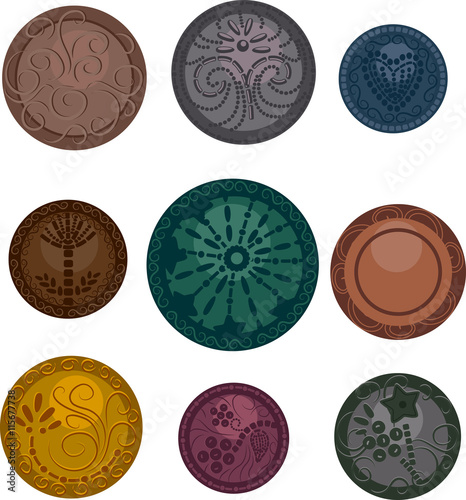 Metallic Buttons Design