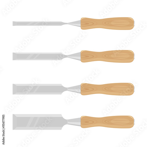 Chisel tool set vector illustration isolated on white background