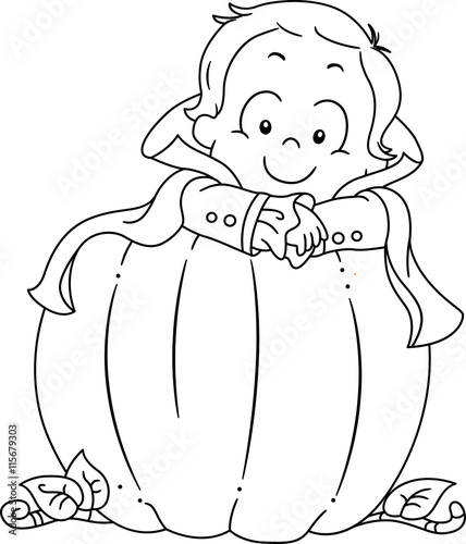 Kid Boy Halloween Pumpkin C...