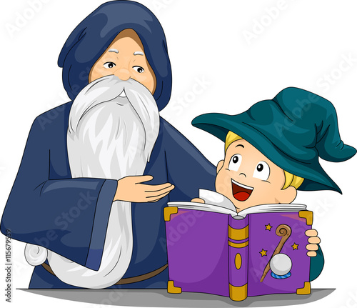 Kid Boy Wizard Book Teacher