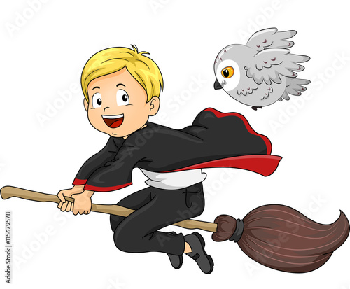 Kid Boy Wizard Familiar Owl