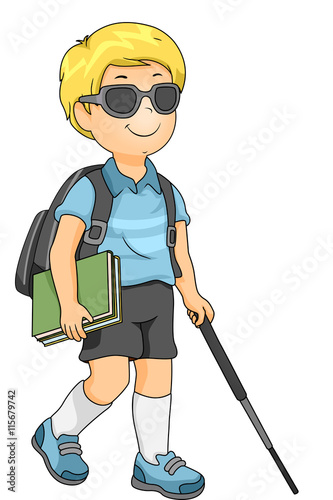 Kid Blind Boy Student