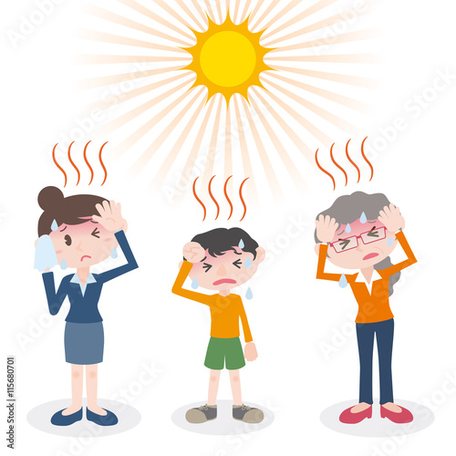 people have a heatstroke, image illustration