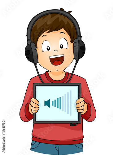 Kid Boy Listen Tablet Volume