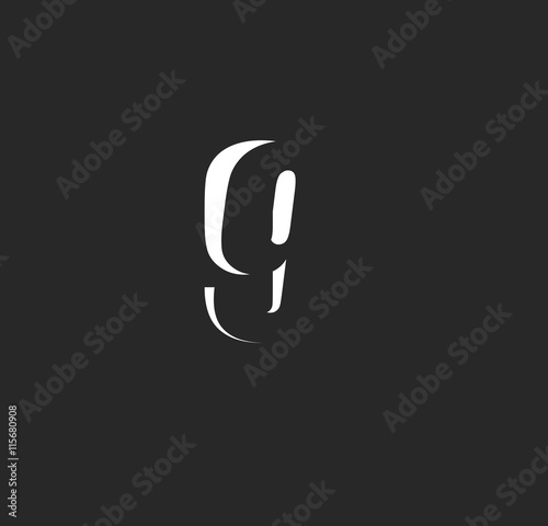 9 logo initial black and shadow