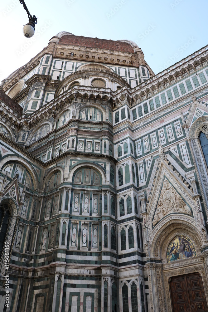 View to Cathedral Santa Maria del Fiore at Piazza del Duomo in Florence, Tuscany Italy