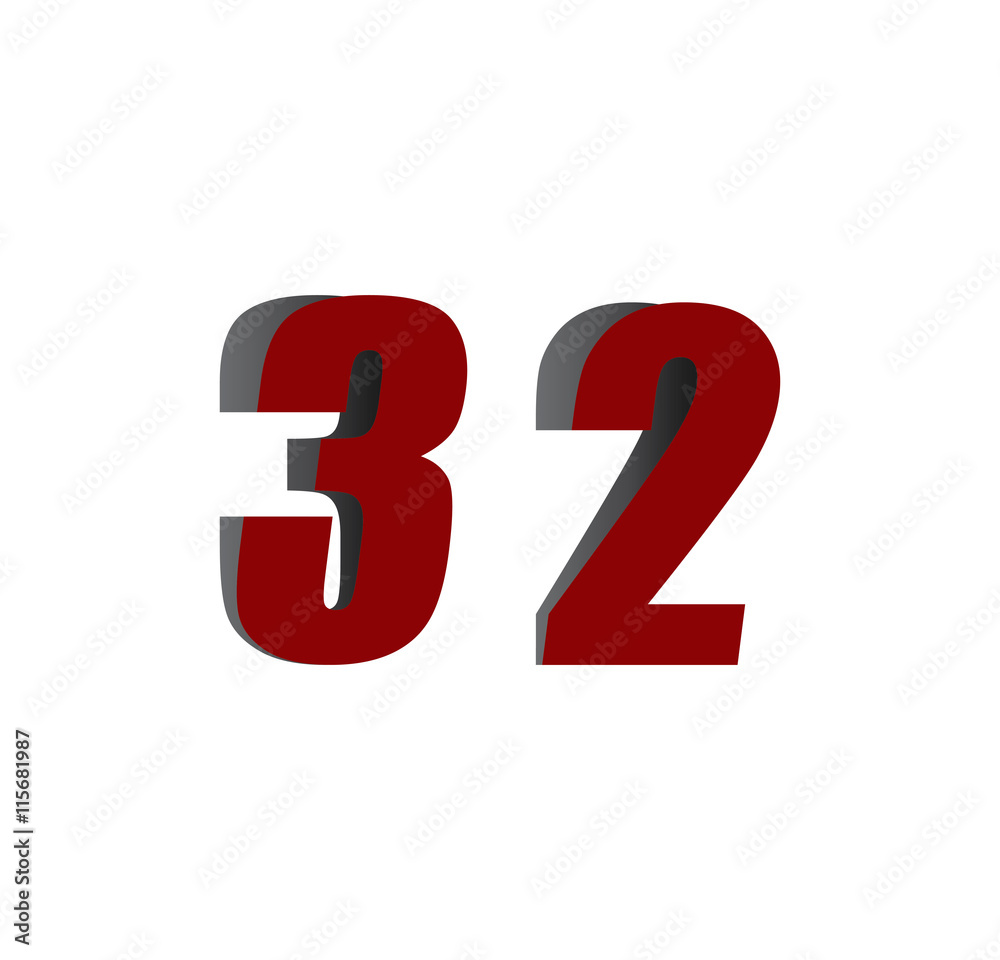 32 logo initial red and shadow 32 logo initial red and shadow