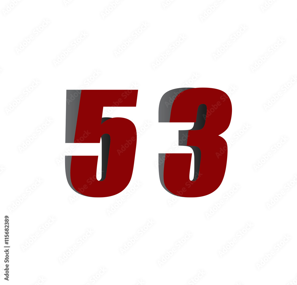 53 logo initial red and shadow 53 logo initial red and shadow