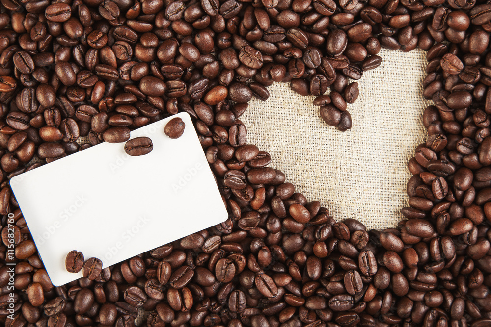Plenty of coffee beans and texture heart shape background love s Plenty of coffee beans and texture heart shape background love s