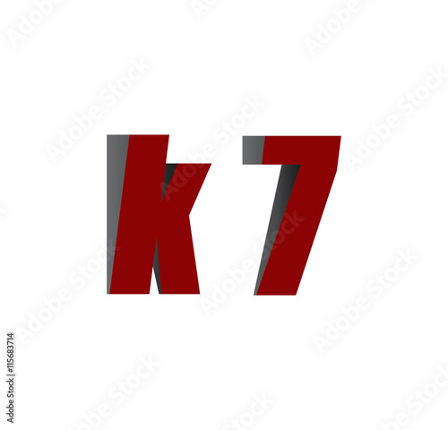 Free Download k7 logo initial red and shadow - GFXLoad