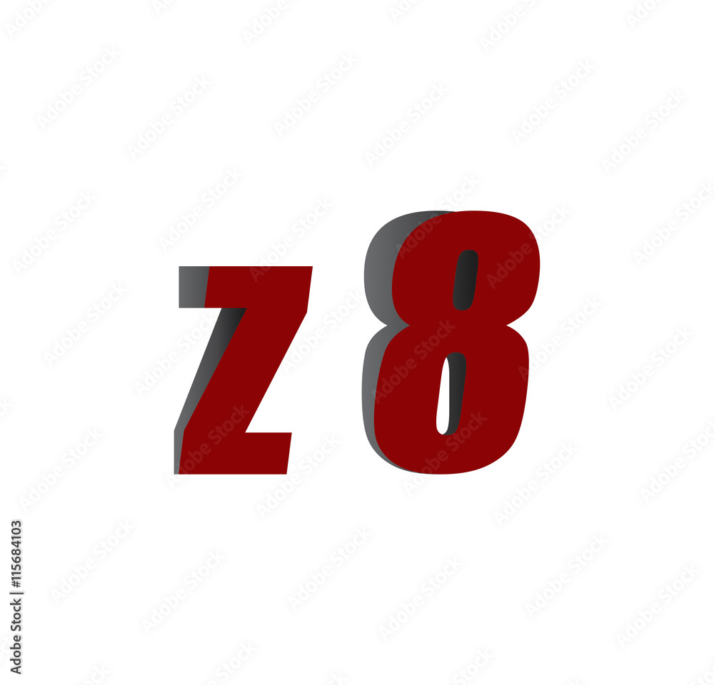 amateur Tenslotte Philadelphia z8 logo initial red and shadow Stock Vector | Adobe Stock