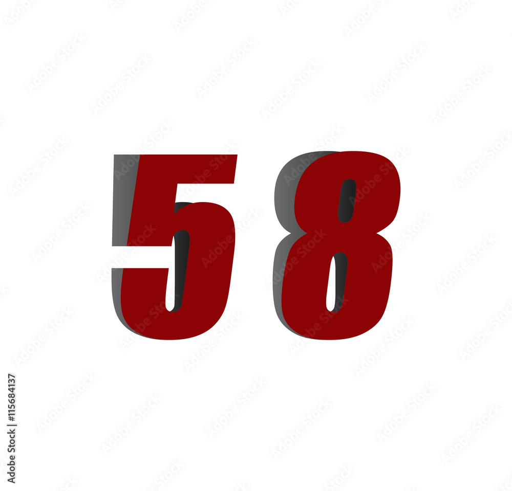 58 logo initial red and shadow 58 logo initial red and shadow