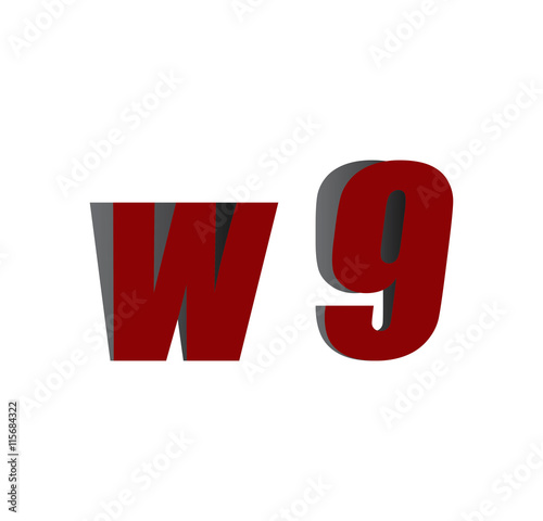 w9 logo initial red and shadow photo