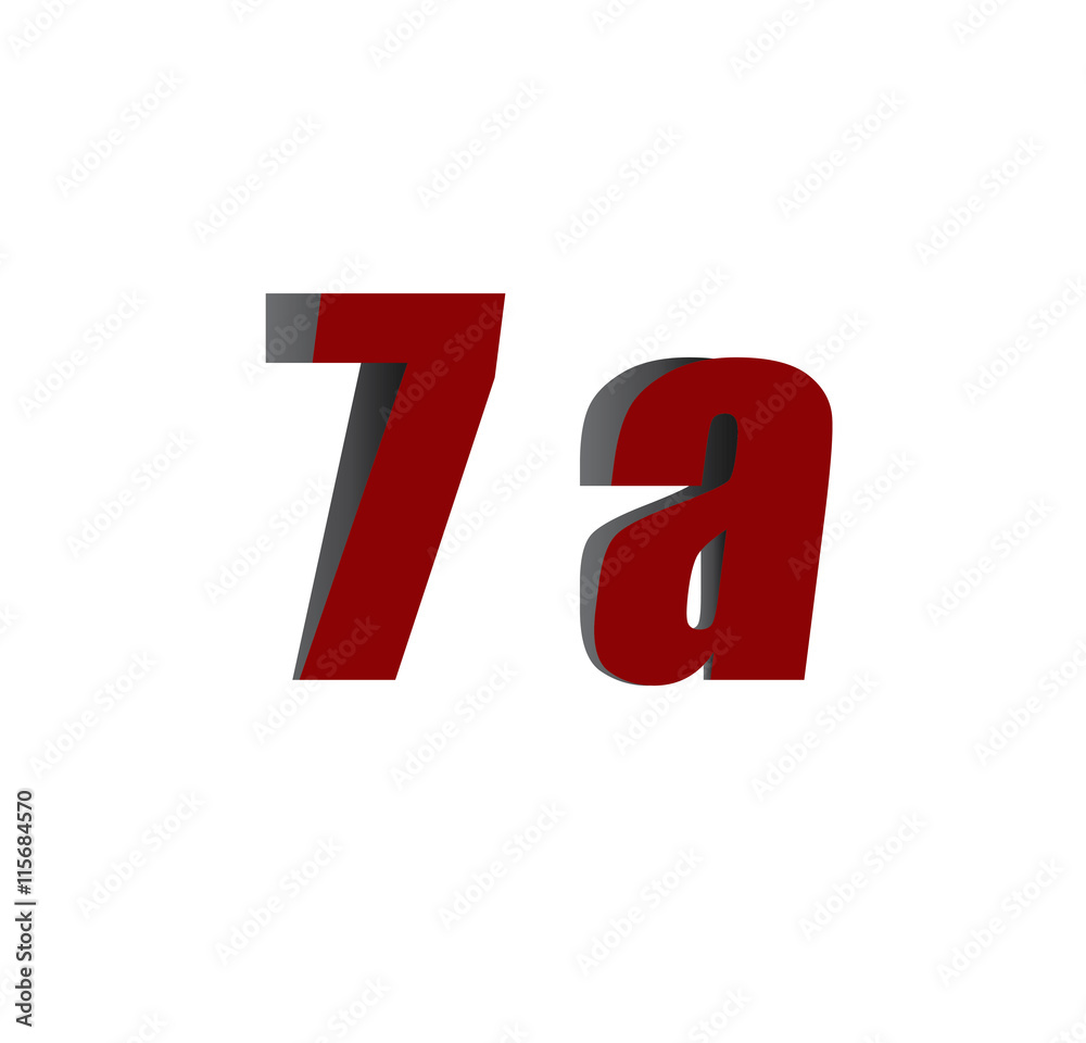 7a logo initial red and shadow 7a logo initial red and shadow