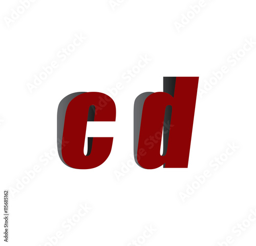 cd logo initial red and shadow