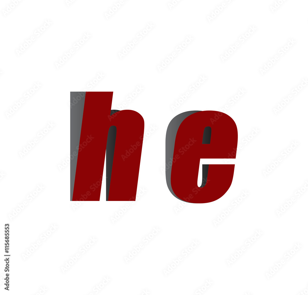 Obraz premium he logo initial red and shadow