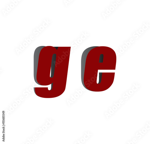 Free Download ge logo initial red and shadow - GFXLoad