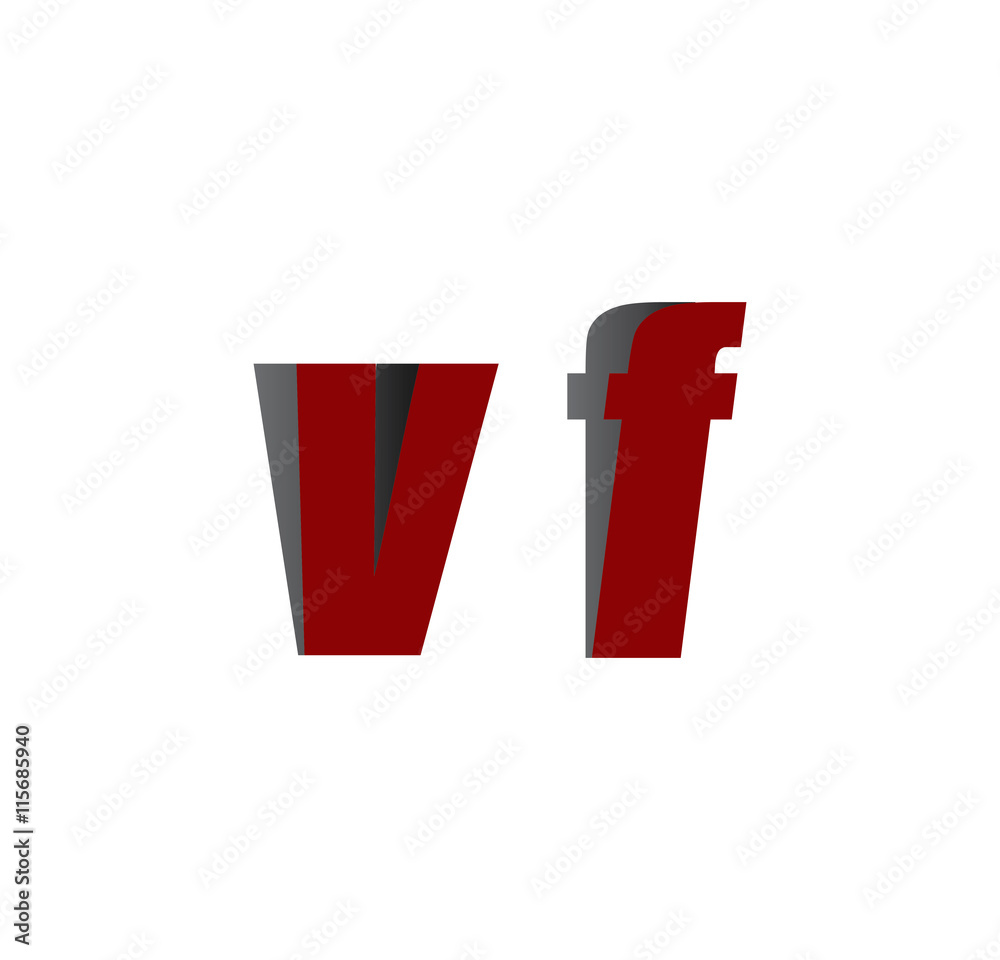 Obraz premium vf logo initial red and shadow