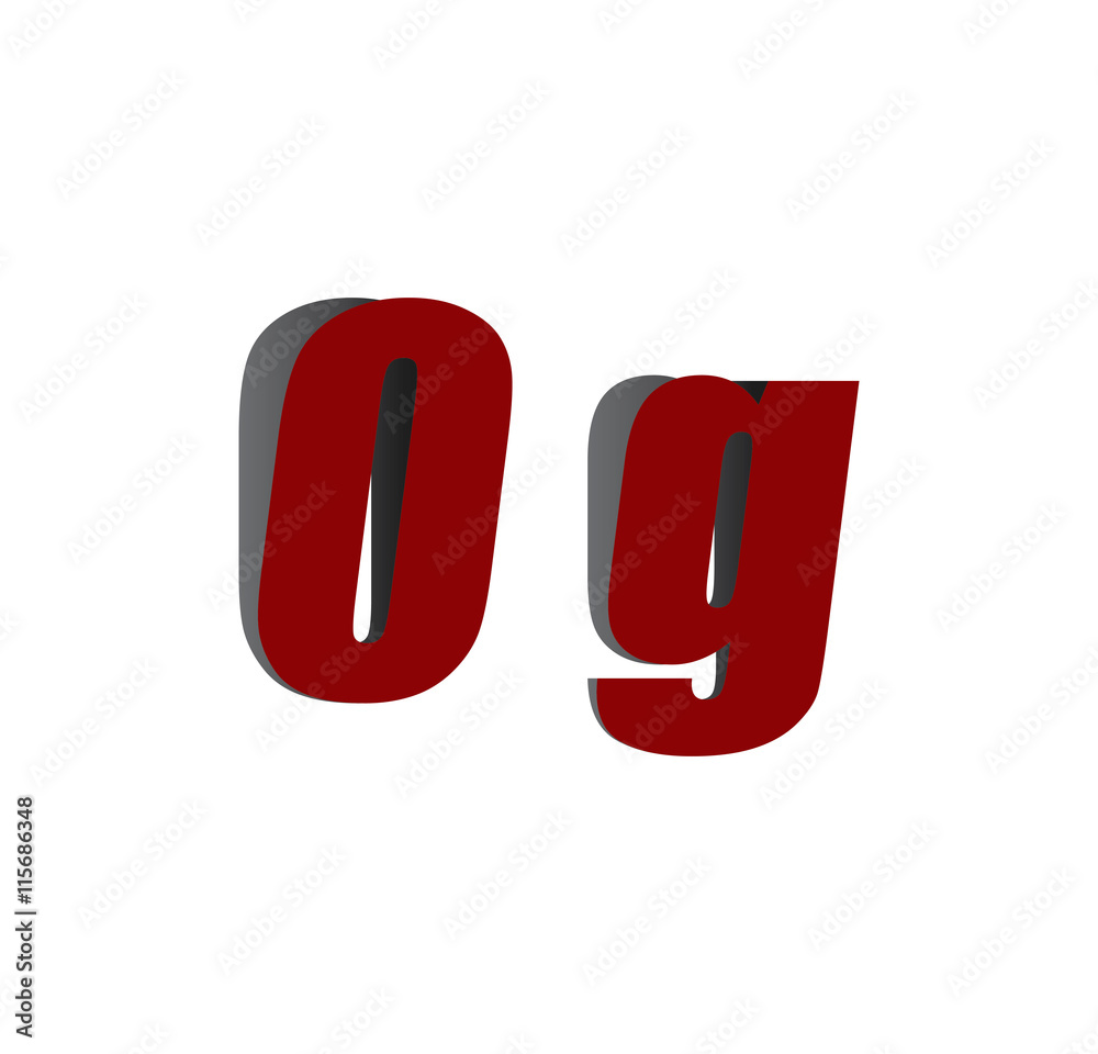 0g logo initial red and shadow 0g logo initial red and shadow