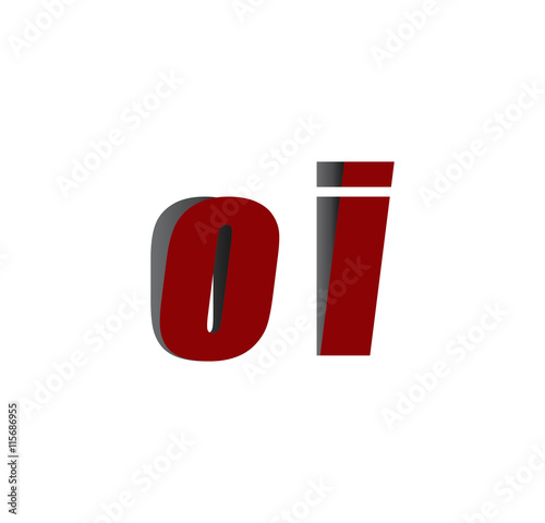 oi logo initial red and shadow
