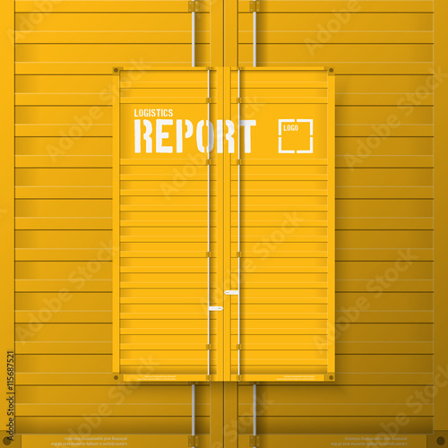 Logistic transport business corporate Identity Templates for flyers brochure. Annual report cover abstract style on container background in a4 size. Cargo logistic industry.  Vector Illustration.