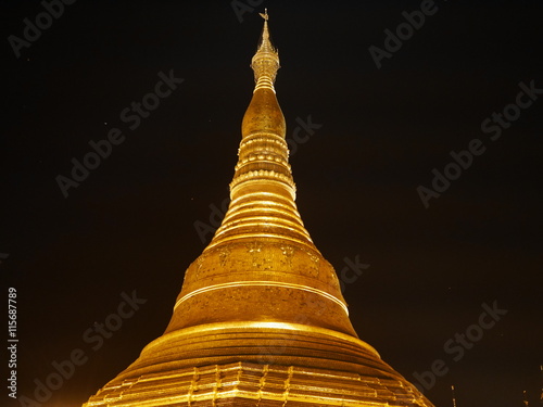 Schwedagon pagoda in Yangon - public area photo