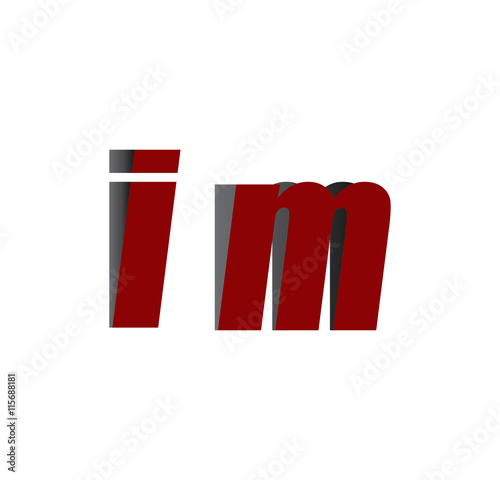 im logo initial red and shadow