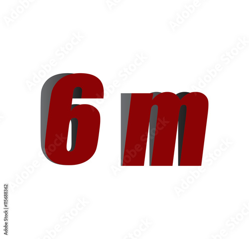 6m logo initial red and shadow