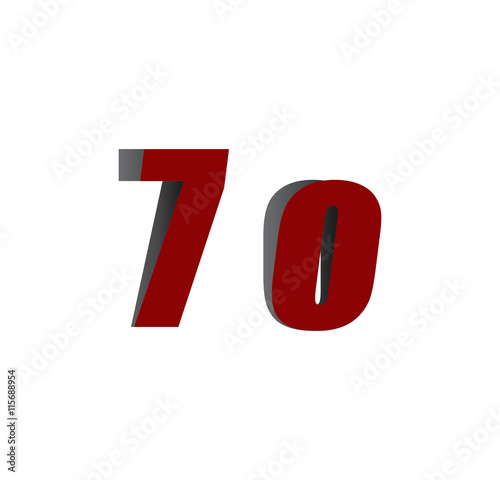 Free Download 7o logo initial red and shadow - GFXLoad
