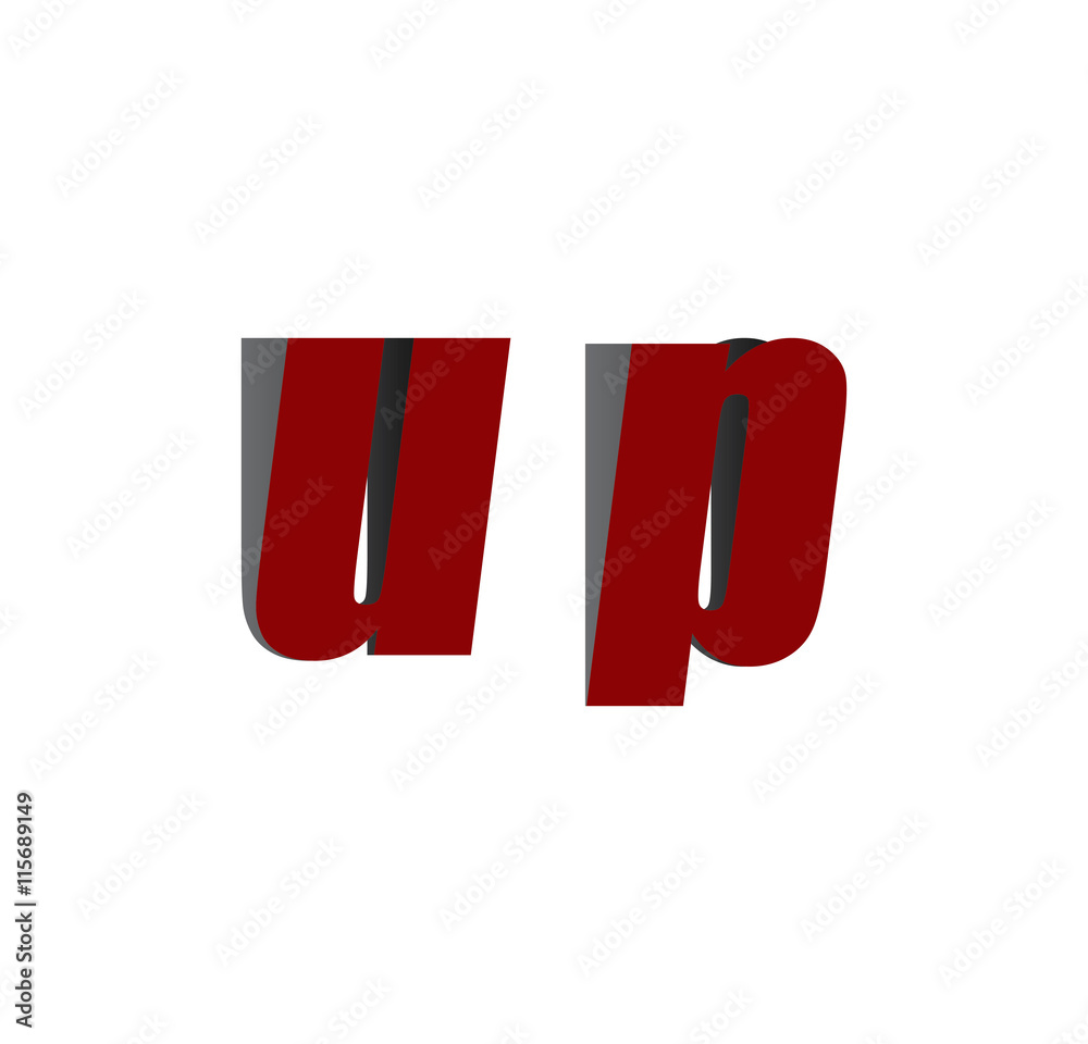 up logo initial red and shadow up logo initial red and shadow