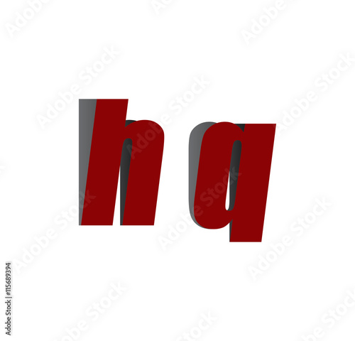 hq logo initial red and shadow
