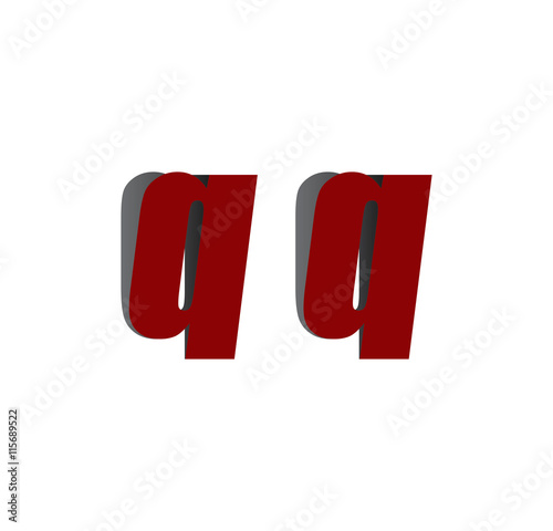 qq logo initial red and shadow
