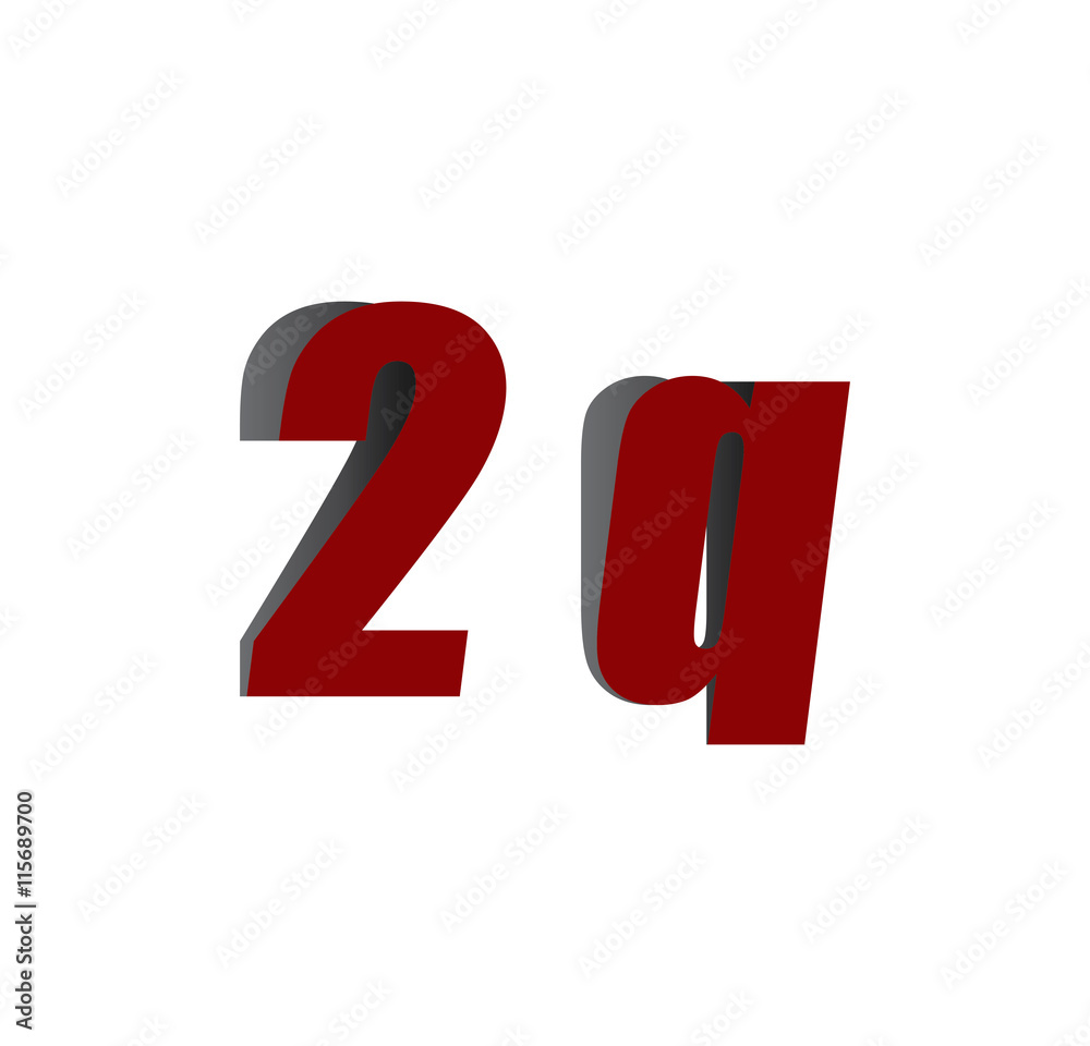 Obraz premium 2q logo initial red and shadow