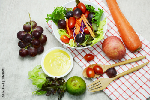 salad and organic food for diet and healthy