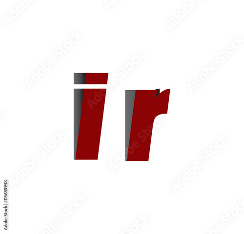 ir logo initial red and shadow