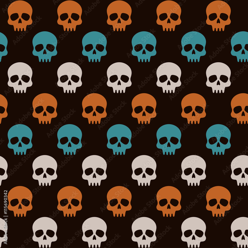 Obraz premium pattern with skulls for halloween