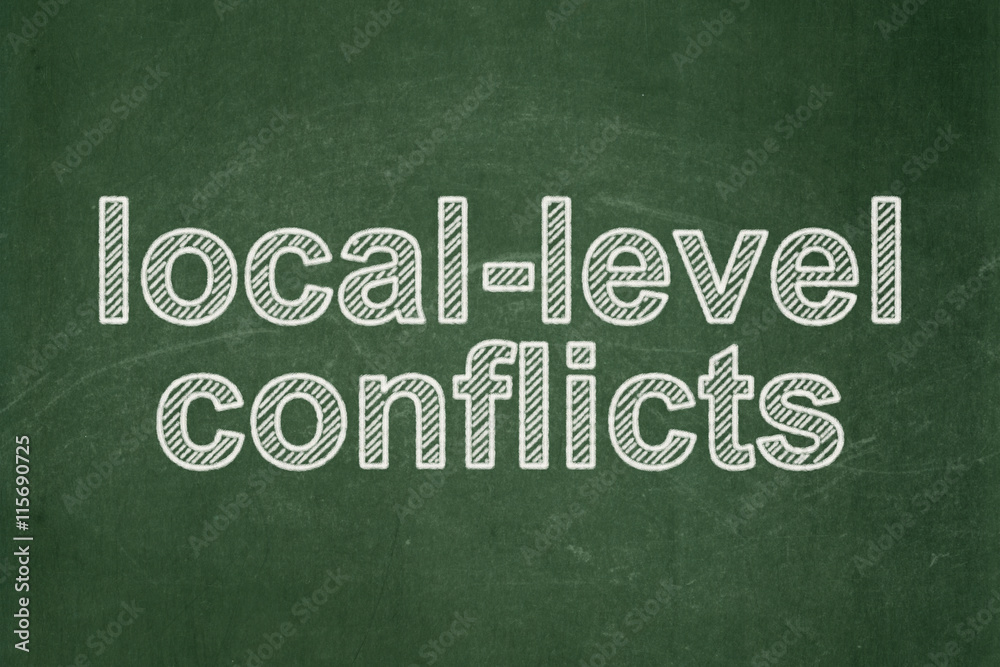 Fototapeta premium Politics concept: Local-level Conflicts on chalkboard background