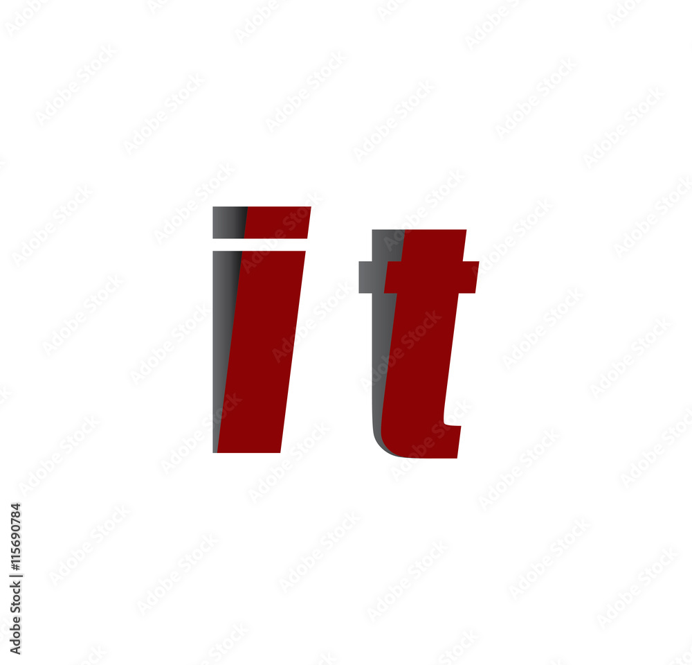 it logo initial red and shadow it logo initial red and shadow