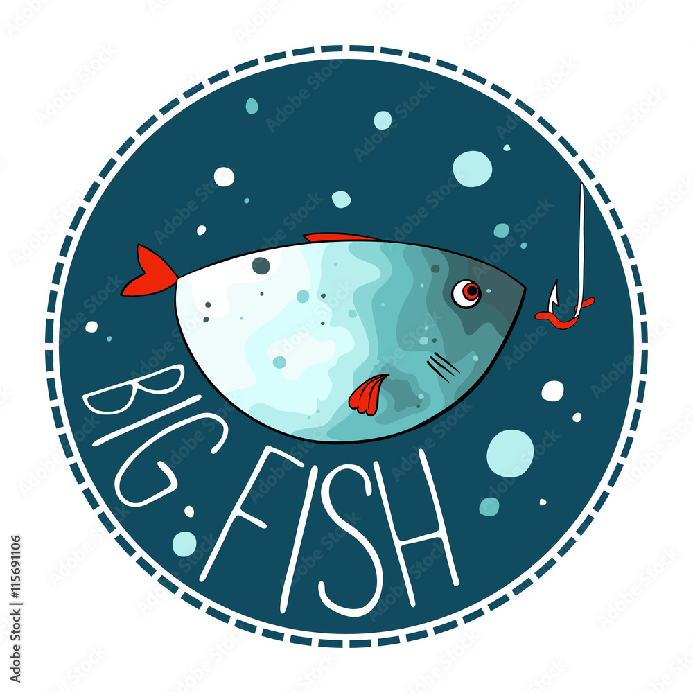 Obraz premium Vector illustration of turquoise fish