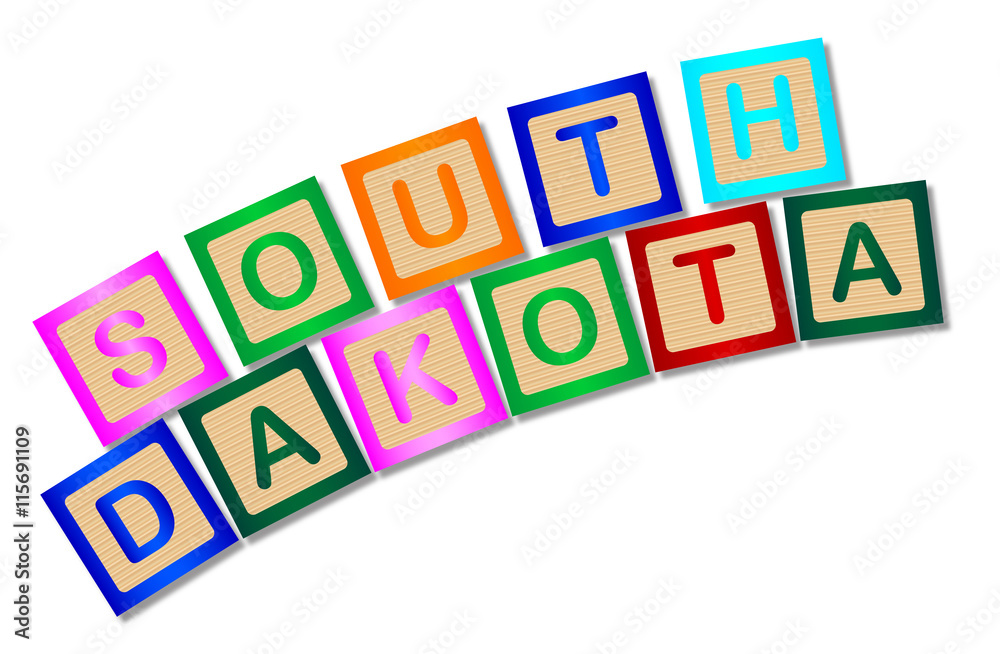 South Dakota Wooden Block Letters South Dakota Wooden Block Letters