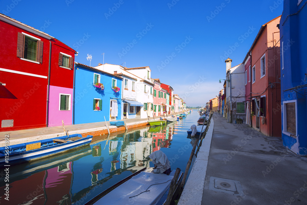architecture of Burano. Venice, Italy.
