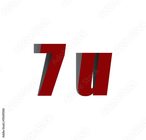 Free Download 7u logo initial red and shadow - GFXLoad