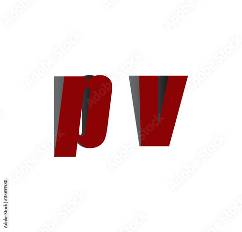 pv logo initial red and shadow